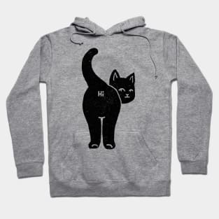 Hello Cat Butt Minimalist Black by Tobe Fonseca Hoodie